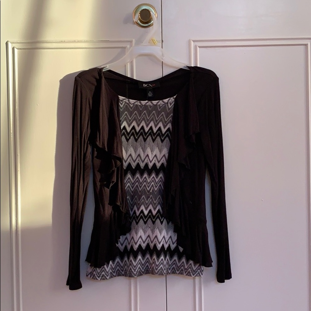 Black silvery gray dressy shirt